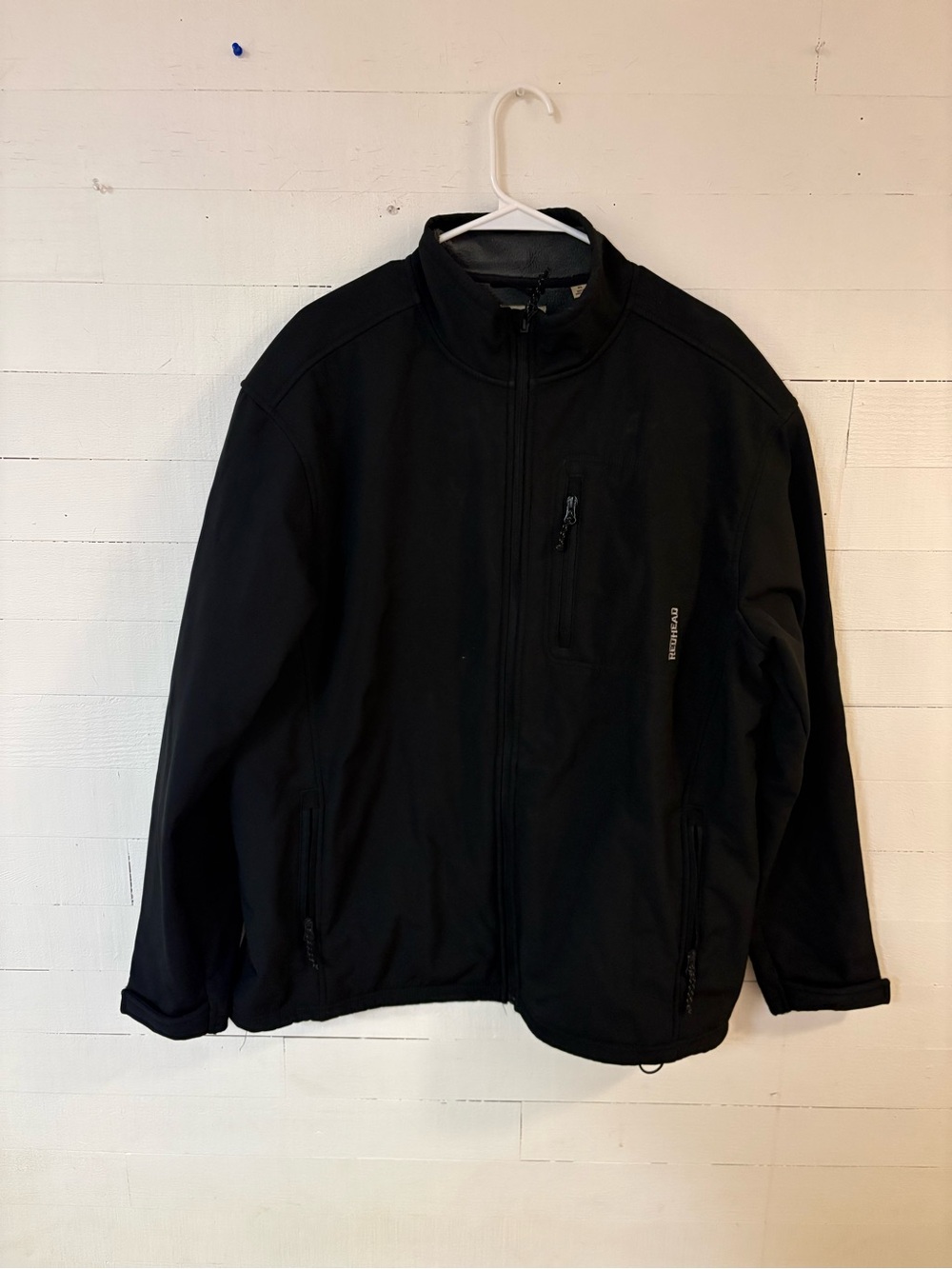 RedHead XL Black Fleece Lined Softshell Full Zip Outdoor Jacket